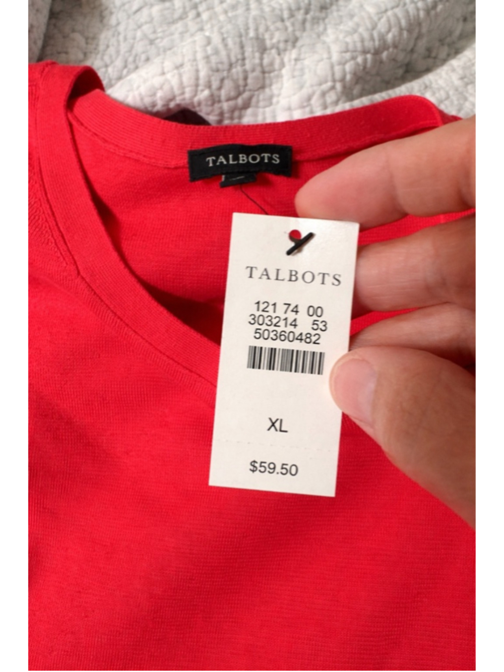 Talbots Red Short Sleeve Knit Top XL Classic Crew Neck Casual Tee - Picture 4 of 7